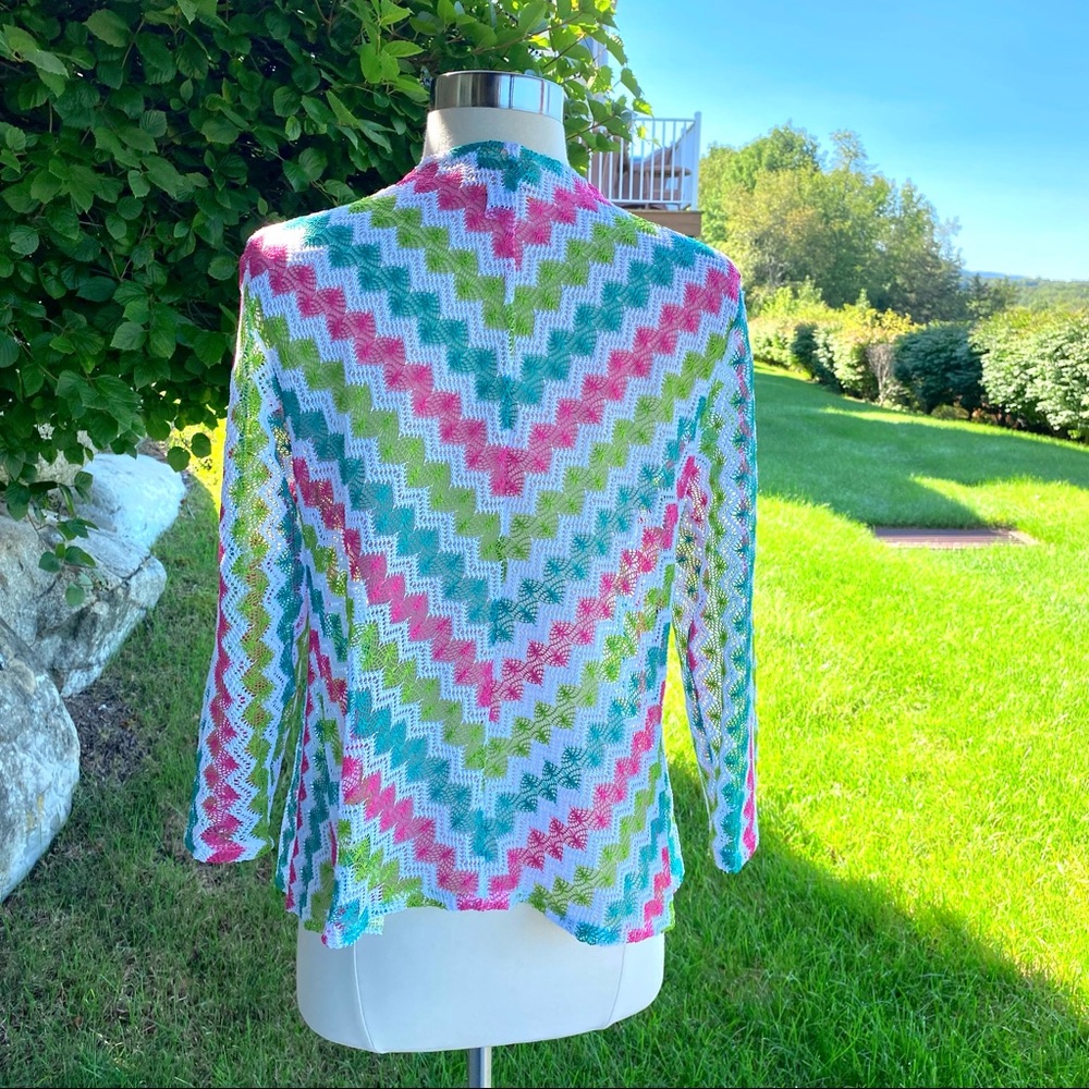 Ruby Rd. Open Front Knit Colorful Cardigan - Picture 13 of 16